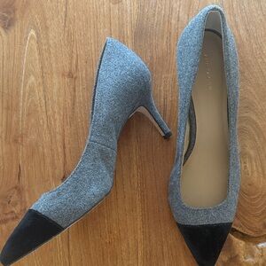 Ann Taylor Sophisticated Gray and Black Heels